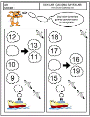 okul öncesi çocuklar için boş yere hangi sayı gelecek çalışma sayfaları
